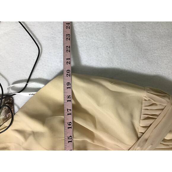 BRIDESMAID DRESS 14 1X plus tan pleated halter belted formal maxi dress new B120 - Picture 6 of 9